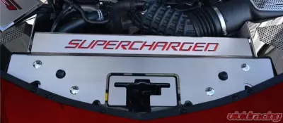 American Car Craft Blue Carbon Fiber Stainless Steel Supercharged Front Header Plate Chevrolet Camaro 2016-2020 - ACC-103119-BLU