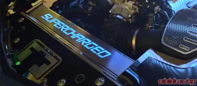 American Car Craft Black Carbon Fiber Front Header w/Supercharged Top Plate Chevrolet Camaro 2016-2020 - ACC-103121-BLK