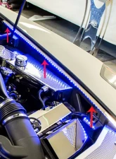 American Car Craft 2Pc Stainless Steel Green LED Illuminated Fender Caps Cadillac XLR 2004-2009                                     - ACC-123010-GRNL - Image 3