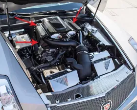 American Car Craft 2Pc Polished Stainless Steel Perforated Factory Air Tube Covers Cadillac XLR-V 2006-2009