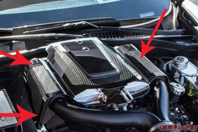 American Car Craft 2Pc Polished Stainless Steel Perforated Factory Air Tube Covers Cadillac XLR-V 2006-2009 - ACC-123014