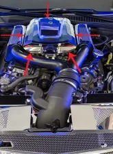 American Car Craft 3Pc Perforated Stainless Steel Green LED Illuminated Plenum Cover Cadillac XLR-V 2006-2009                                     - ACC-123018-GRNL - Image 3