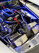 American Car Craft 3Pc Perforated Stainless Steel Green LED Illuminated Plenum Cover Cadillac XLR-V 2006-2009                                     - ACC-123018-GRNL - Image 3