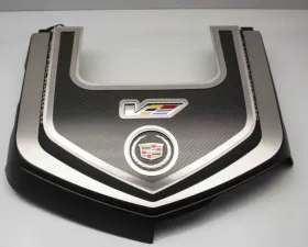 American Car Craft Brushed Carbon Fiber Stainless Steel Engine Shroud Kit Cadillac CTS-V 2006-2015