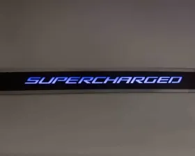 American Car Craft Carbon Fiber Blue LED Supercharged Strut Bar Kit Cadillac CTS-V 2006-2015