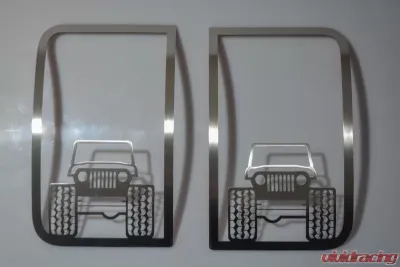 American Car Craft 2Pc Brushed Stainless Steel Off Road Speaker Grilles Jeep Wrangler JK | JKU 2007-2018 - ACC-141028
