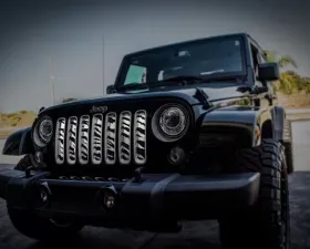 American Car Craft Brushed Stainless Steel Safari Style Grille Jeep Wrangler JK 2007-2018