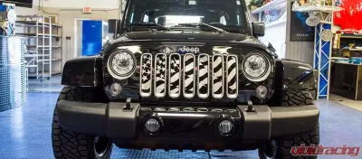 American Car Craft Stainless Steel FinishFront Grille Insert American Flag Style Jeep Wrangler JK 2007-2018 - ACC-142003