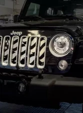 American Car Craft Stainless Steel FinishFront Grille Insert American Flag Style Jeep Wrangler JK 2007-2018                                     - ACC-142003 - Image 2