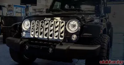 American Car Craft Stainless Steel FinishFront Grille Insert American Flag Style Jeep Wrangler JK 2007-2018 - ACC-142003