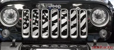 American Car Craft Stainless Steel FinishFront Grille Insert American Flag Style Jeep Wrangler JK 2007-2018 - ACC-142003