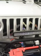 American Car Craft Brushed Stainless Steel Front Grille Mountain Peaks Style Jeep Wrangler JL 2018-2020                                     - ACC-142007 - Image 2