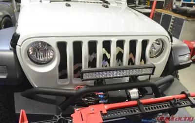 American Car Craft Brushed Stainless Steel Front Grille Mountain Peaks Style Jeep Wrangler JL 2018-2020 - ACC-142007