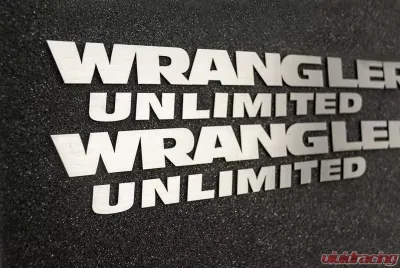 American Car Craft 2Pc Brushed Stainless Steel Wrangler Unlimited Badges Jeep Wrangler JK 2007-2018 - ACC-142011