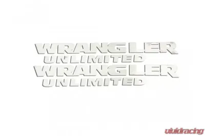 American Car Craft 2Pc Brushed Stainless Steel Wrangler Unlimited Badges Jeep Wrangler JK 2007-2018 - ACC-142011