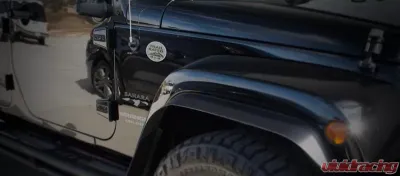 American Car Craft 2Pc Stainless Steel Trail Rated Badges Jeep Wrangler JK 2007-2018 - ACC-142015