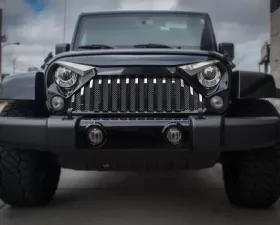 American Car Craft Polished Stainless Steel Front Lower Grille Bars w/Gladiator Grille Jeep Wrangler JK 2007-2018