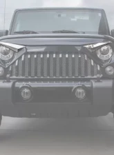 American Car Craft White LED Polished Stainless Steel Eyebrow Kit w/Gladiator Grille Jeep Wrangler JK 2007-2018                                     - ACC-142038 - Image 2