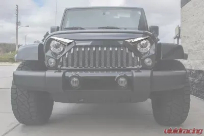 American Car Craft White LED Polished Stainless Steel Eyebrow Kit w/Gladiator Grille Jeep Wrangler JK 2007-2018 - ACC-142038