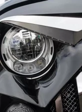 American Car Craft White LED Polished Stainless Steel Eyebrow Kit w/Gladiator Grille Jeep Wrangler JK 2007-2018                                     - ACC-142038 - Image 3