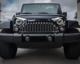American Car Craft Polished Stainless Steel Eyebrow Kit w/Gladiator Grille Jeep Wrangler JK 2007-2018