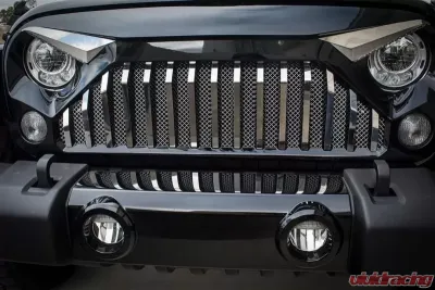 American Car Craft Stainless Steel Front Lower Chrome Mesh w/Gladiator Grille Jeep Wrangler JK 2007-2018 - ACC-142040