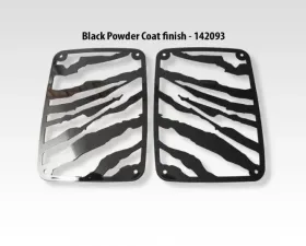 American Car Craft Black Powder Coat Stainless Steel Safari Tail Light Covers Jeep Wrangler JK | JKU 2007-2018