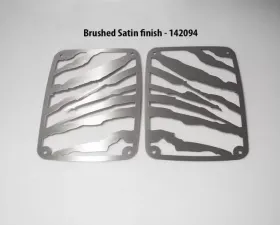 American Car Craft Brushed Satin Stainless Steel Safari Tail Light Covers Jeep Wrangler JK | JKU 2007-2018