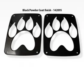 American Car Craft Black Powder Coat Stainless Steel Paw Print Tail Light Covers Jeep Wrangler JK | JKU 2007-2018