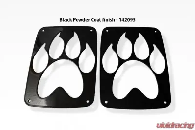 American Car Craft Black Powder Coat Stainless Steel Paw Print Tail Light Covers Jeep Wrangler JK | JKU 2007-2018 - ACC-142095