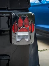 American Car Craft Black Powder Coat Stainless Steel Paw Print Tail Light Covers Jeep Wrangler JK | JKU 2007-2018                                     - ACC-142095 - Image 2