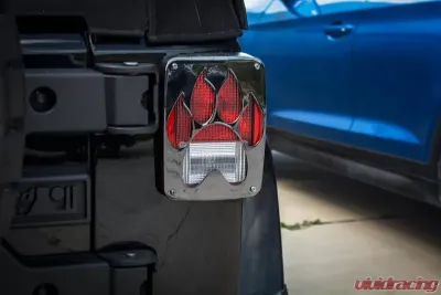 American Car Craft Black Powder Coat Stainless Steel Paw Print Tail Light Covers Jeep Wrangler JK | JKU 2007-2018 - ACC-142095