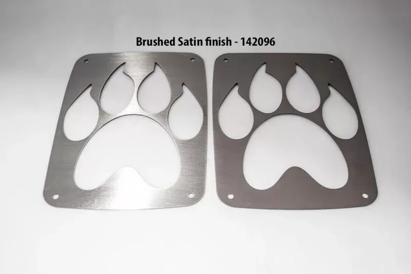 American Car Craft Brushed Satin Stainless Steel Paw Print Tail Light Covers Jeep Wrangler JK | JKU 2007-2018 - ACC-142096