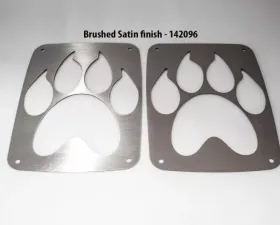 American Car Craft Brushed Satin Stainless Steel Paw Print Tail Light Covers Jeep Wrangler JK | JKU 2007-2018