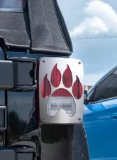 American Car Craft Brushed Satin Stainless Steel Paw Print Tail Light Covers Jeep Wrangler JK | JKU 2007-2018                                     - ACC-142096 - Image 2