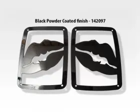 American Car Craft Black Powder Coat Stainless Steel Lips Tail Light Covers Jeep Wrangler JK | JKU 2007-2018