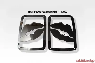 American Car Craft Black Powder Coat Stainless Steel Lips Tail Light Covers Jeep Wrangler JK | JKU 2007-2018 - ACC-142097