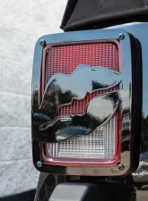 American Car Craft Black Powder Coat Stainless Steel Lips Tail Light Covers Jeep Wrangler JK | JKU 2007-2018                                     - ACC-142097 - Image 2