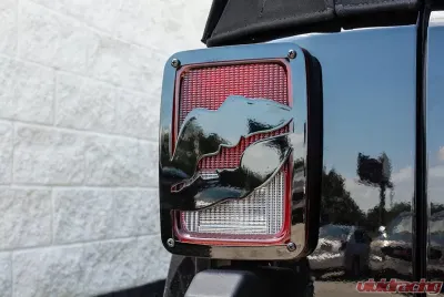 American Car Craft Black Powder Coat Stainless Steel Lips Tail Light Covers Jeep Wrangler JK | JKU 2007-2018 - ACC-142097