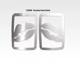 American Car Craft Brushed Satin Stainless Steel Lips Tail Light Covers Jeep Wrangler JK | JKU 2007-2018