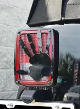 American Car Craft Black Powder Coat Stainless Steel Wave Hand Tail Light Covers Jeep Wrangler JK | JKU 2007-2018                                     - ACC-142099 - Image 2