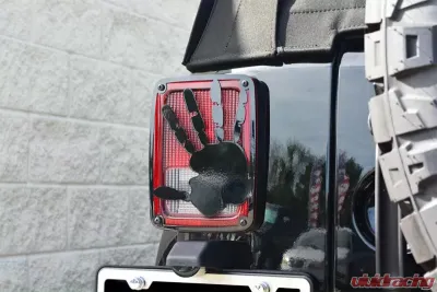 American Car Craft Black Powder Coat Stainless Steel Wave Hand Tail Light Covers Jeep Wrangler JK | JKU 2007-2018 - ACC-142099