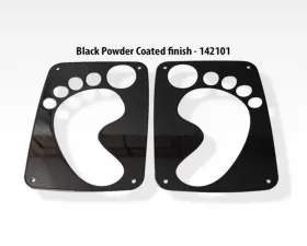 American Car Craft Black Powder Coat Stainless Steel Footprint Tail Light Covers Jeep Wrangler JK | JKU 2007-2018
