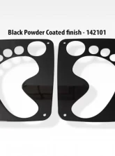 American Car Craft Black Powder Coat Stainless Steel Footprint Tail Light Covers Jeep Wrangler JK | JKU 2007-2018                                     - ACC-142101 - Image 2
