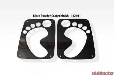 American Car Craft Black Powder Coat Stainless Steel Footprint Tail Light Covers Jeep Wrangler JK | JKU 2007-2018 - ACC-142101