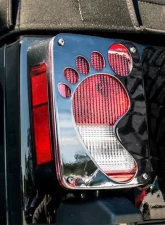 American Car Craft Black Powder Coat Stainless Steel Footprint Tail Light Covers Jeep Wrangler JK | JKU 2007-2018                                     - ACC-142101 - Image 2