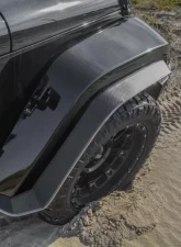 American Car Craft 2Pc Rear Chrome Carbon Fiber Wrapped Tactical Fender Flares Jeep Wrangler JK | JKU 2007-2018                                     - ACC-142108-C - Image 2
