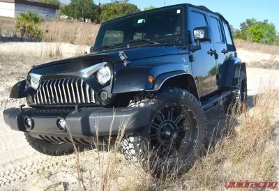 American Car Craft 2Pc Rear Chrome Carbon Fiber Wrapped Tactical Fender Flares Jeep Wrangler JK | JKU 2007-2018 - ACC-142108-C