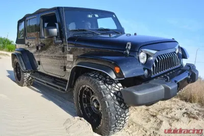 American Car Craft 4Pc Chrome Carbon Fiber Wrapped Tactical Fender Flares Jeep Wrangler JK | JKU 2007-2018 - ACC-142109-C