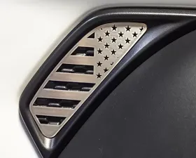 American Car Craft 2Pc Brushed Stainless Side Vent Accents Flag Jeep Wrangler JL | JLU 2018-2020